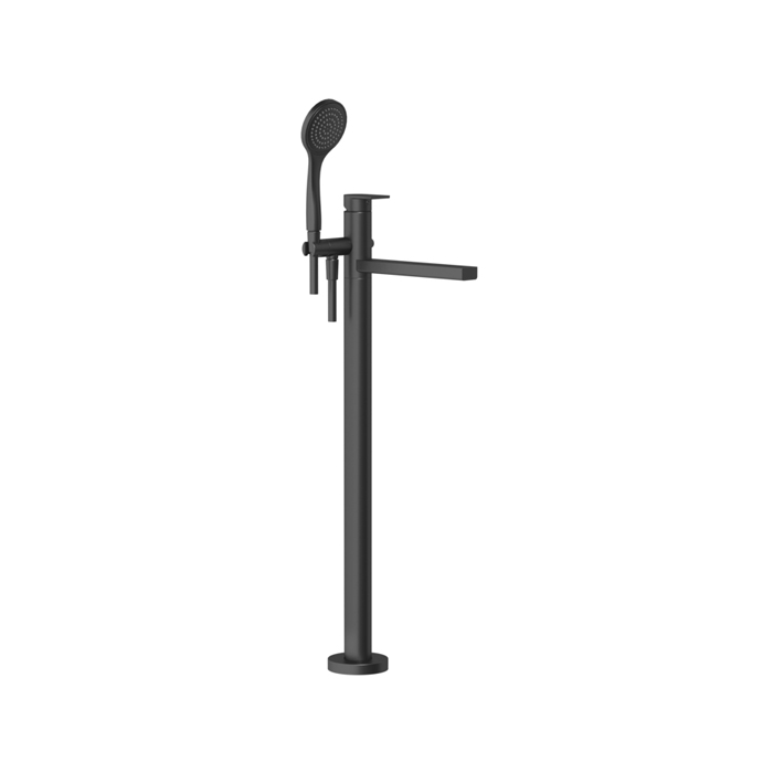 Фото Смеситель Gessi Via manzoni 24982#299 для ванны с душем напольный, черный матовый