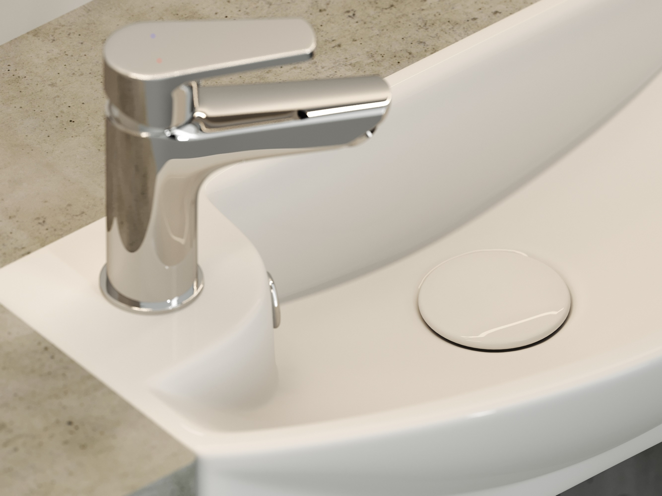 Фото Раковина Ceramicanova Element CN6038R подвесная 45,5 × 22 × 13 см, белый глянцевый