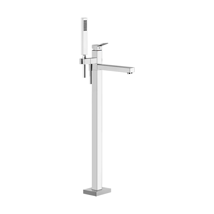 Фото Смеситель Gessi Rettangolo 53129#031 напольный для ванны с душем, хром