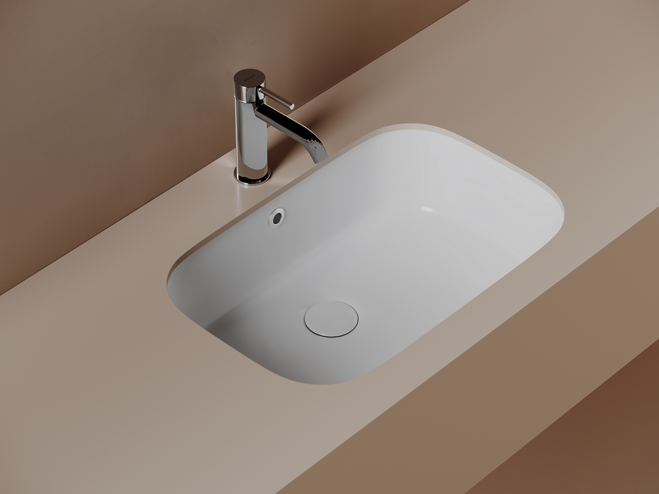 Фото Раковина Ceramicanova Era CN15006 встраиваемая под столешницу 57 × 39,5 × 19 см, белый глянцевый
