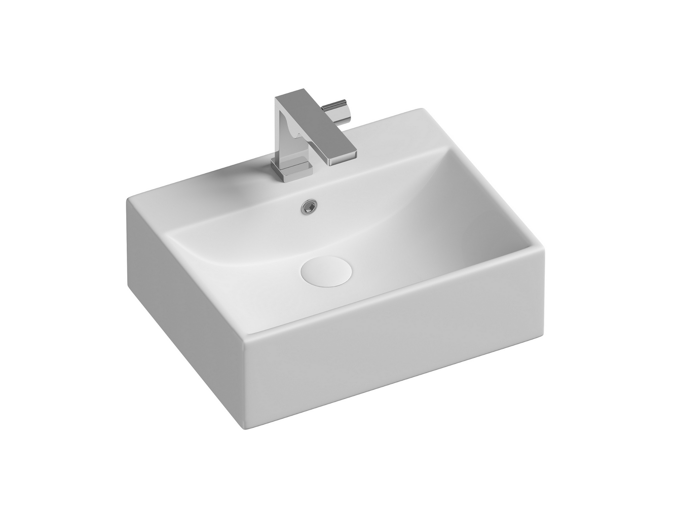 Фото Раковина Ceramicanova Element CN6040 накладная 50 × 41 × 16 см, белый глянцевый
