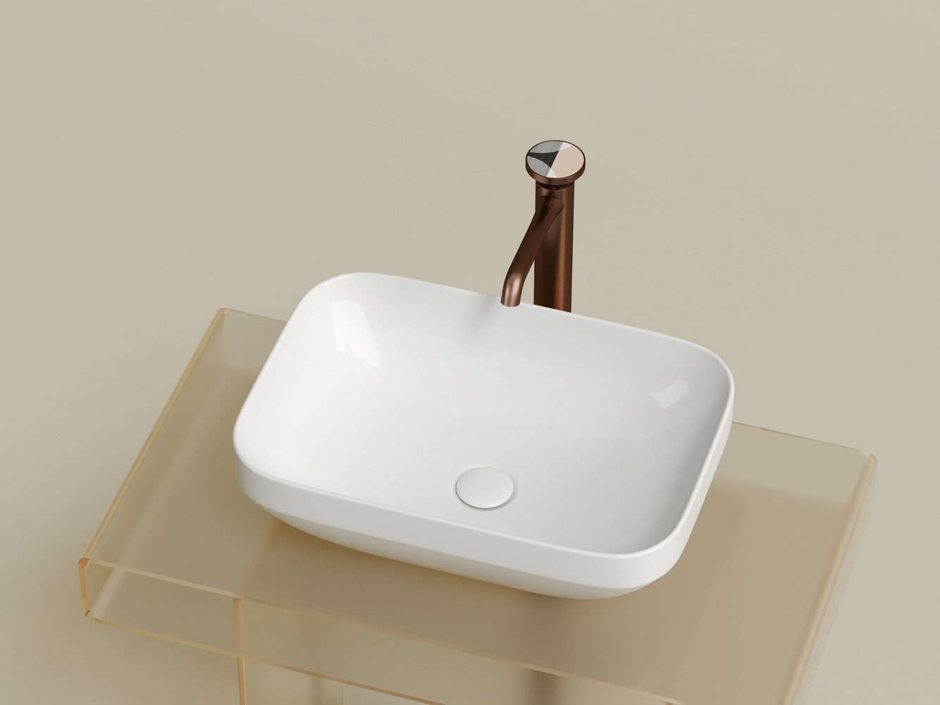 Фото Раковина Ceramicanova Element CN6055 накладная 50 × 35,9 × 14,5 см, белый глянцевый