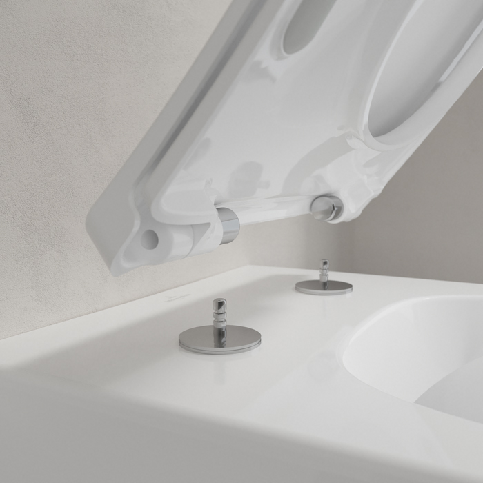 Фото Унитаз подвесной Villeroy & Boch Venticello 4611RLR1, безободковый, с сиденьем с микролифтом, белый глянцевый