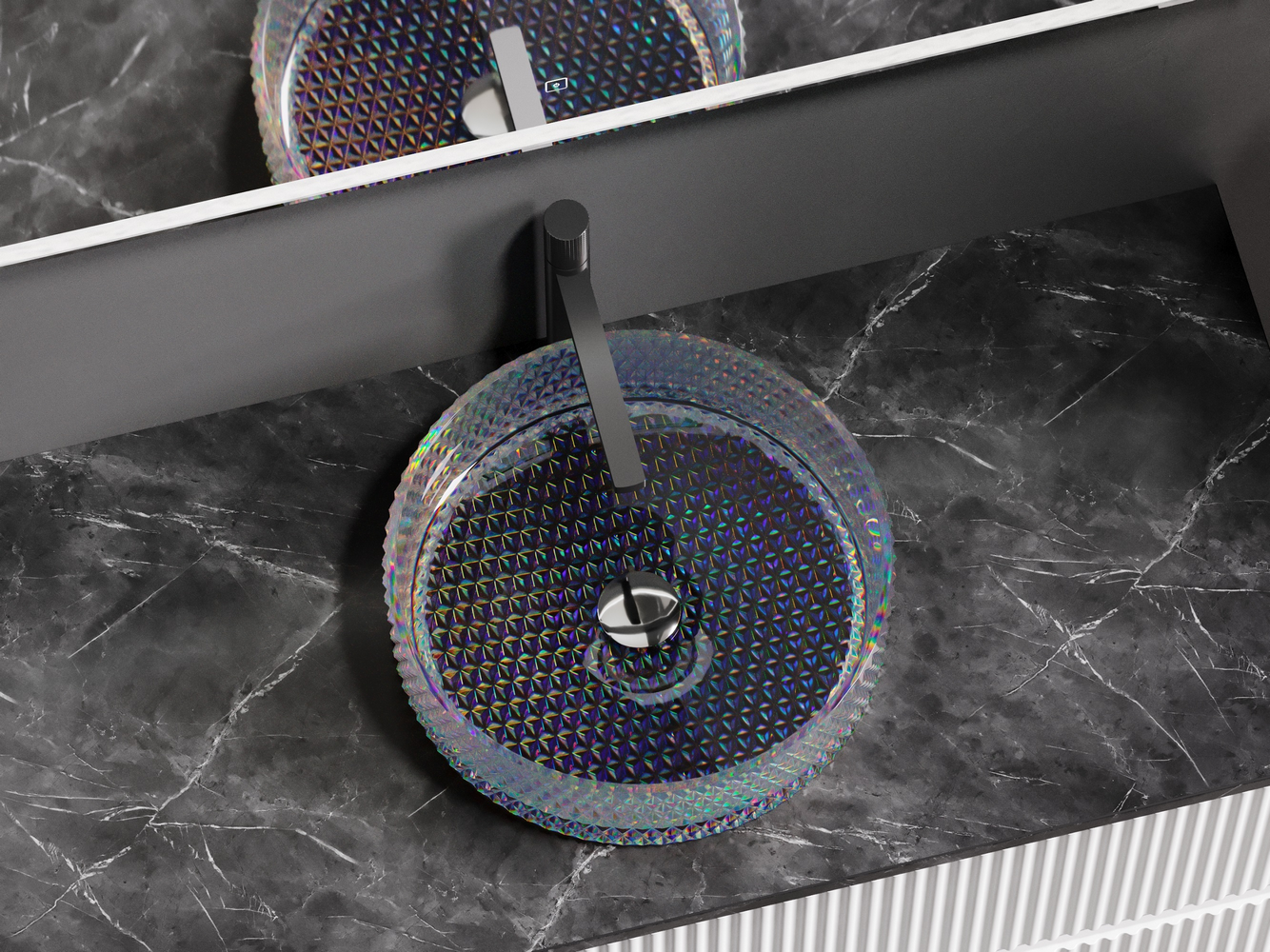 Фото Раковина Ceramicanova Cristal CN6059 накладная 36 × 36 × 11,2 см, неон глянцевый