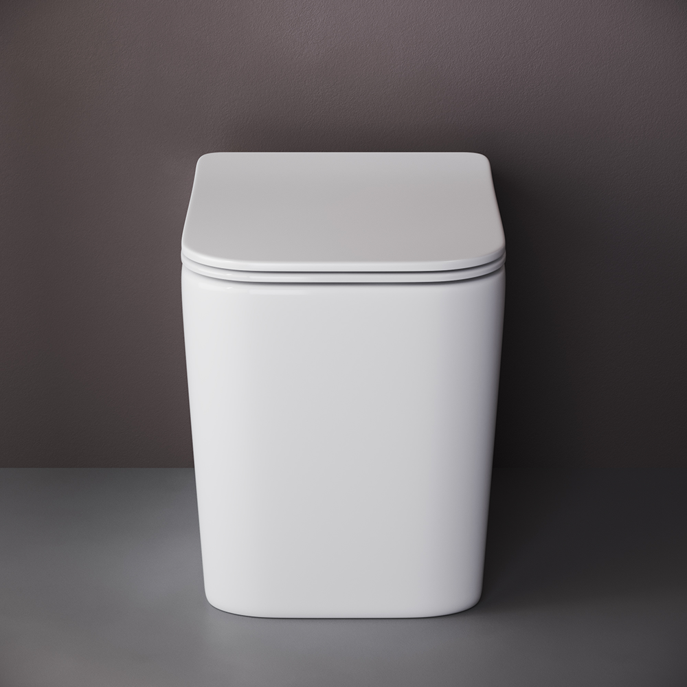 Фото Унитаз Ceramicanova Cubic CN1809 безободковый с сиденьем приставной, белый глянцевый