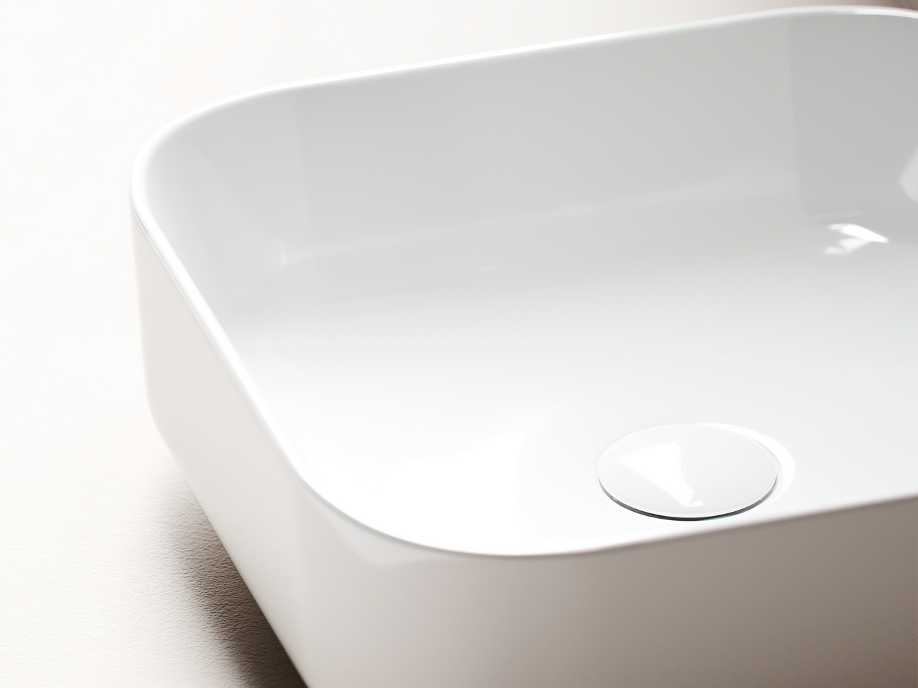 Фото Раковина Ceramicanova Element CN6012 накладная 38,5 × 38,5 × 13,5 см, белый глянцевый