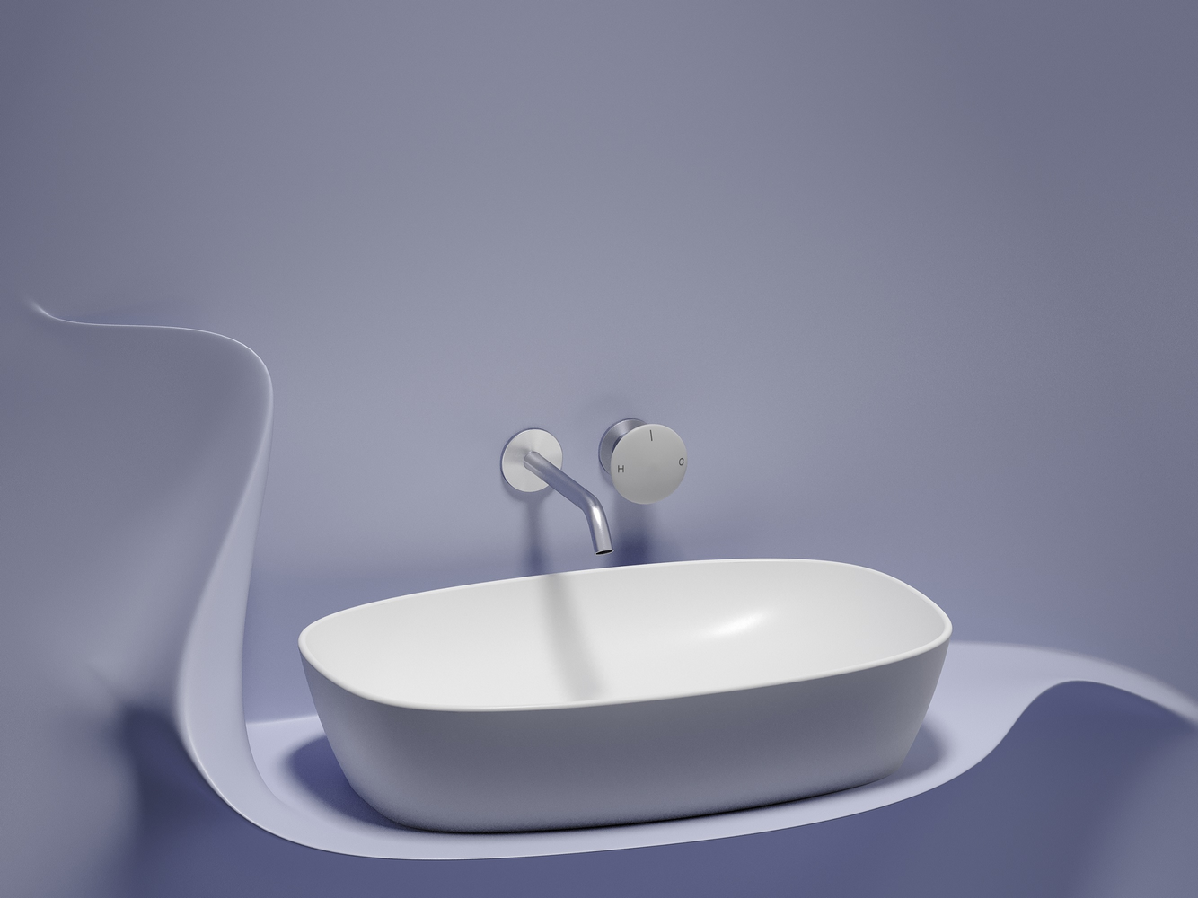 Фото Раковина Ceramicanova Element CN6049MW накладная 61 × 38,5 × 14 см, белый матовый