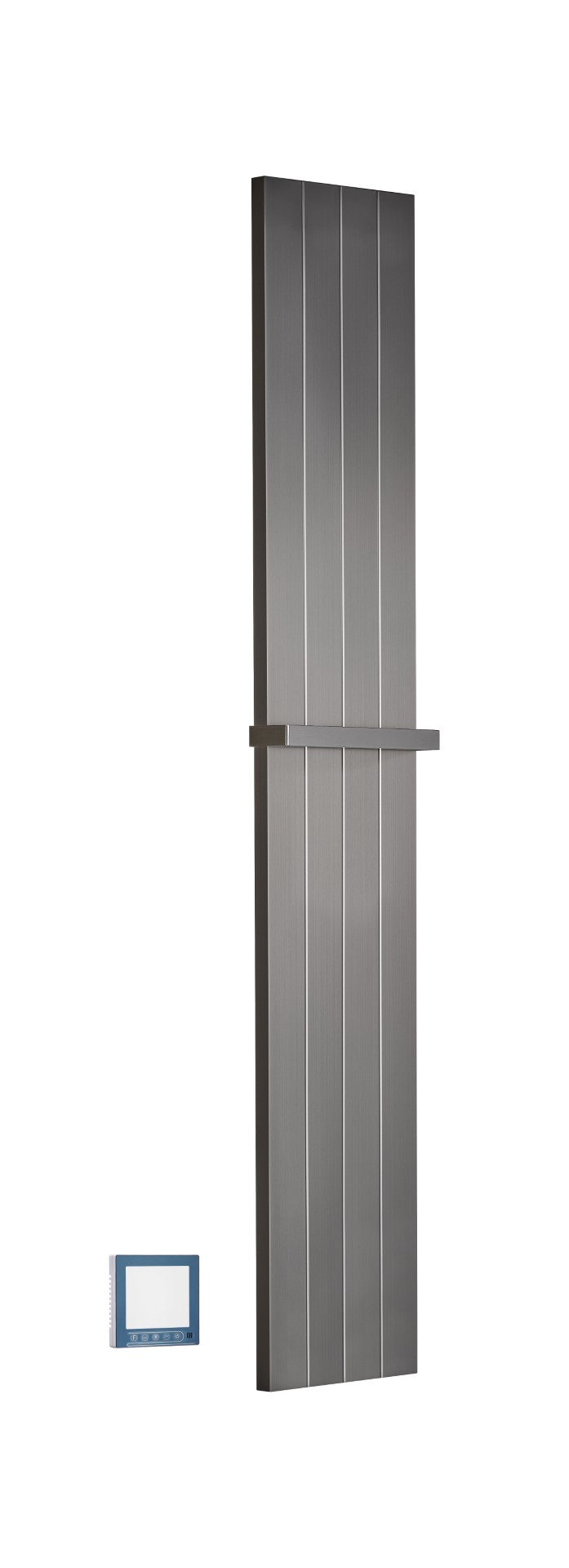 Фото Полотенцесушитель Boheme Flat 725-GM электрический, gun metal, графит матовый  h150х27 см