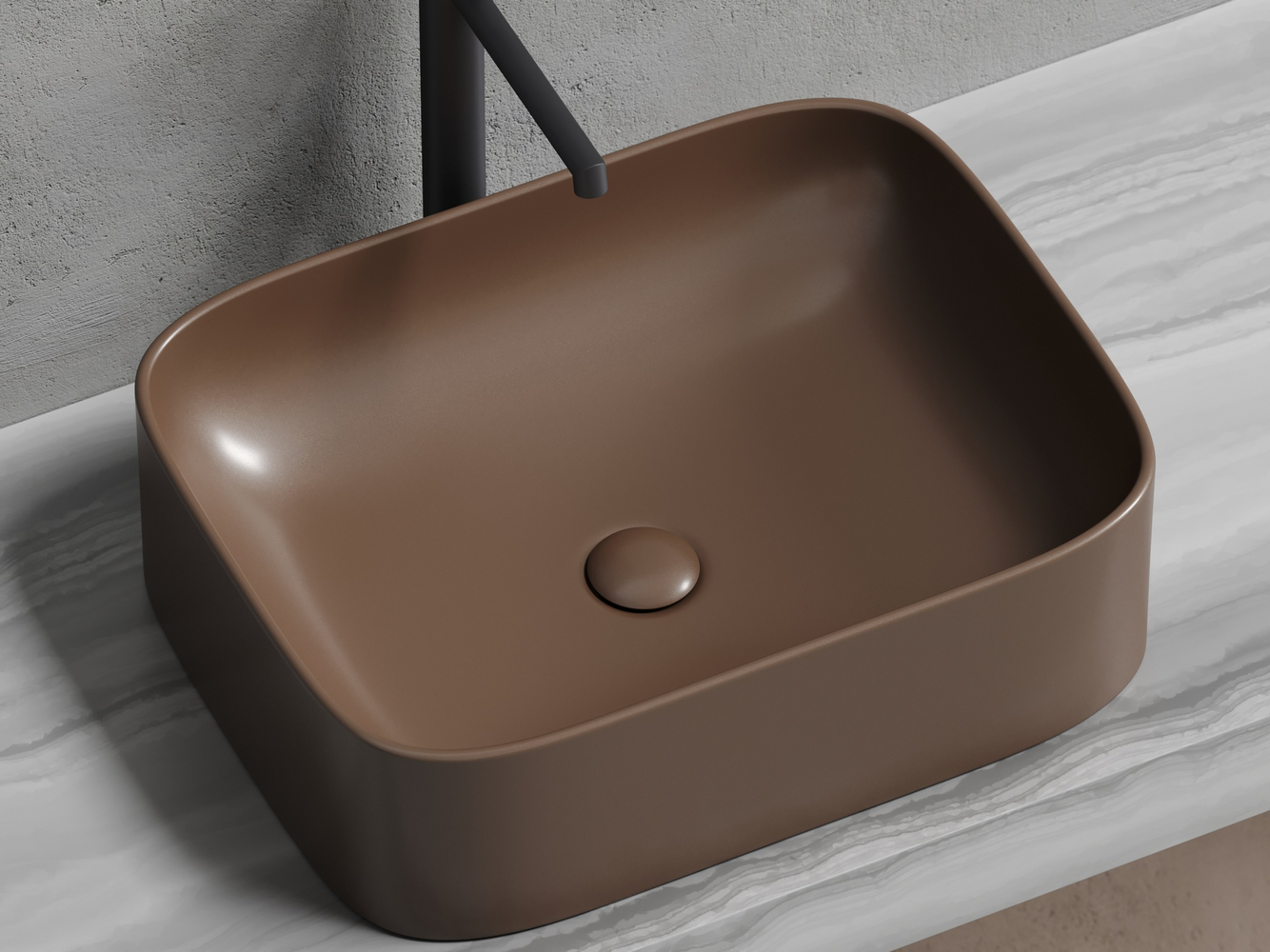 Фото Раковина Ceramicanova Element CN6052MDB накладная 50,5 × 38 × 15 см, темно-коричневый матовый