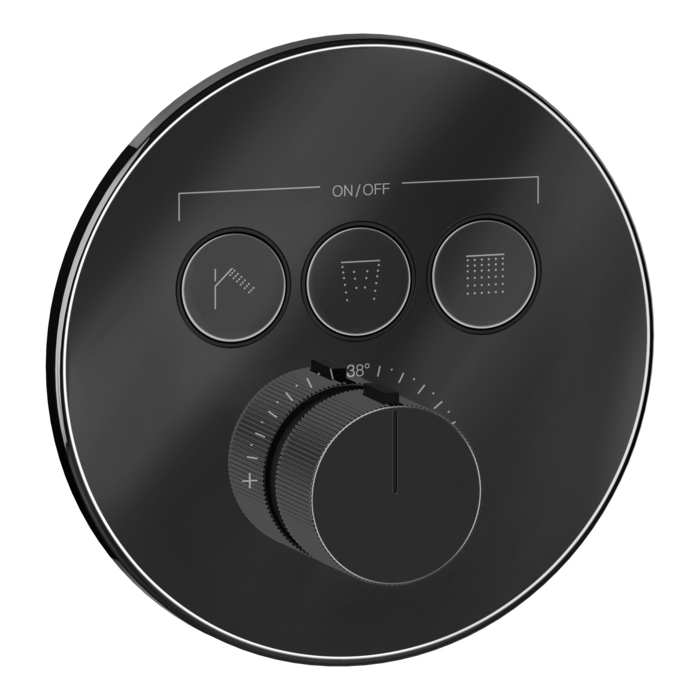 Фото Смеситель Gessi Hi-Fi 38716#706 для душа термостат, черный хром глянец pvd