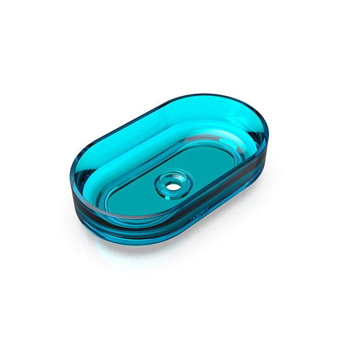 Фото Раковина Knief Solid Surface 70203100 накладная 55 см, цвет Aquamarin Blue # 100
