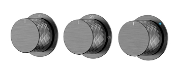 Фото Смеситель для душа Boheme Stick Diamond 124-3-GM.1 на 3 потребителя, графит