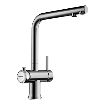 Фото Смеситель для кухни Omoikiri Hotaru-BN-WH 4994050 нержавеющая сталь / белый