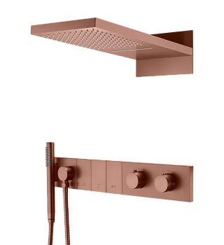 Фото Душевая система Boheme Zodiac 133-BRB термостат, бронза браш