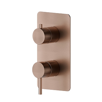 Фото Смеситель Newform X-Steel 316 69673EX.59.067 для душа с переключателем на 2 потока, медь браш PVD