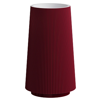 Фото Раковина Boheme Torre 801-Torre-BUR напольная круглая рифленая 48×48×85 см, Burgundy (белый / бордовый)