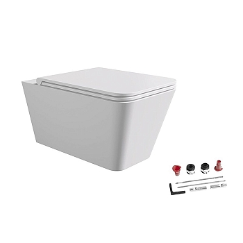 Фото Унитаз подвесной Alice Hide 31210109SET безободковый белый матовый