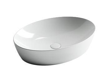 Фото Раковина Ceramicanova Element CN5018 накладная 62,5 × 42 × 14,5 см, белый глянцевый