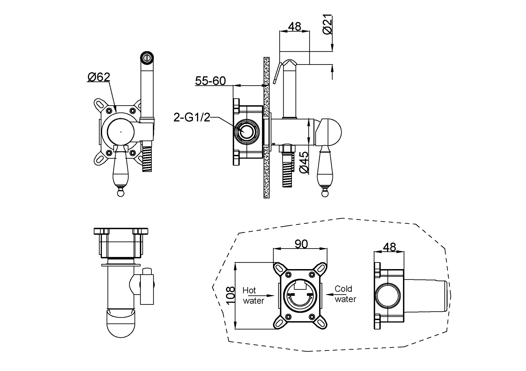 Фото Гигиенический душ Boheme Medici 434 со смесителем бронза