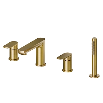 Фото Смеситель Newform Haka 72082C.59.097 на борт ванны, золото браш PVD