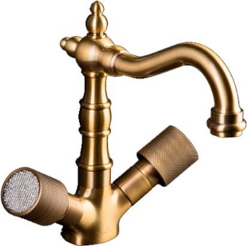 Фото Смеситель для раковины Boheme Royal Cristal 312 бронза