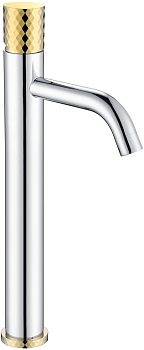 Фото Смеситель для раковины Boheme Stick 122-CRG хром/золото