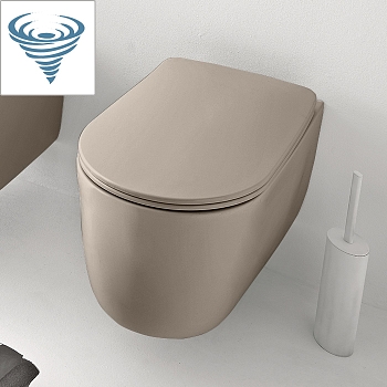 Фото Унитаз подвесной Kerasan Nolita 531581 безободковый коричневый орех