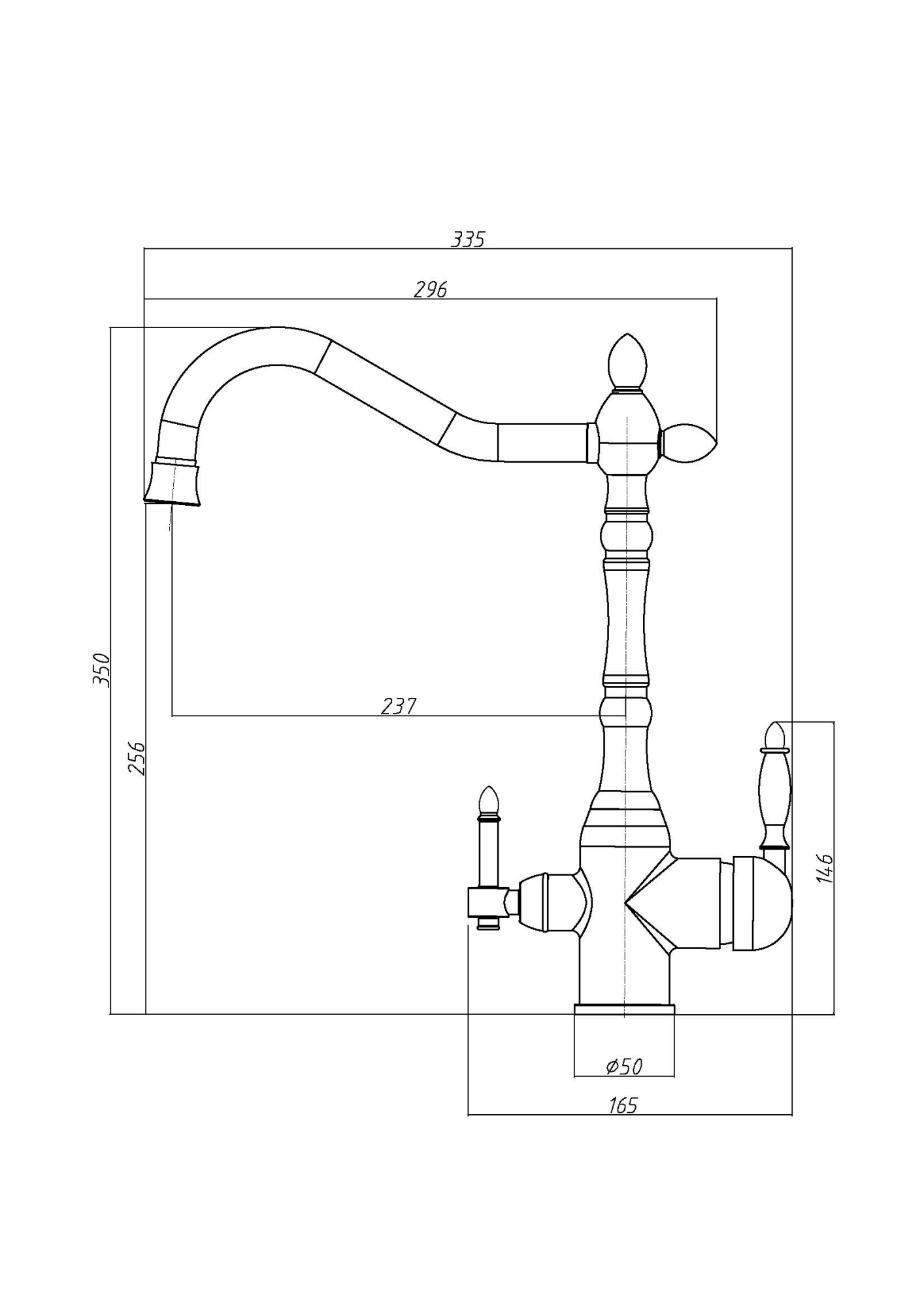 Фото Смеситель для кухни Veragio Venezia 30021 с краном под фильтр бронза