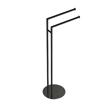 Фото Стойка Colombo Mini B4038.GM с двойным полотенцедержателем H84 см, L36 см, графит матовый