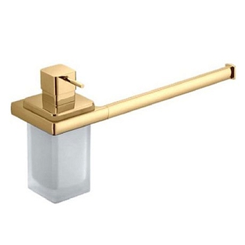 Фото Дозатор Colombo Lulu B6274.HPS-VAN с полотенцедержателем золото глянец/стекло матовое L 32 см