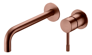 Фото Смеситель для раковины Boheme Uno 465-BRB настенный бронза браш L 20 см