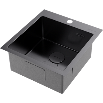 Фото Кухонная мойка Omoikiri Akisame 46-GM 4973095 вороненая сталь