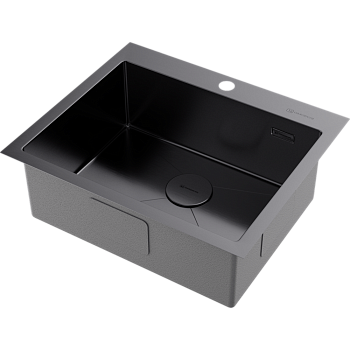 Фото Кухонная мойка Omoikiri Akisame 59-GM 4973096 вороненая сталь