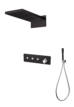 Фото Душевая система Boheme Fusion 130-BCR черный матовый/хром глянец