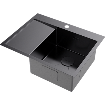 Фото Кухонная мойка Omoikiri Akisame 65-R-GM 4973098 вороненая сталь