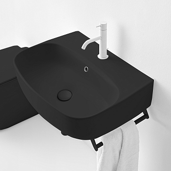 Фото Раковина Kerasan Nolita 534131*1  подвесная 60 см, цвет чёрный матовый