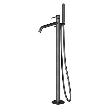 Фото Смеситель Newform X-Steel 316 69684EX.59.064 для ванны напольный, оружейная сталь браш PVD