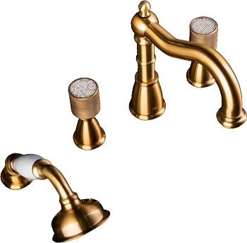 Фото Смеситель на борт ванны Boheme Royal Cristal 391 бронза