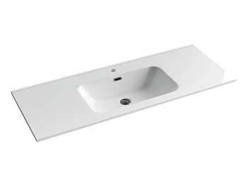 Фото Раковина Ceramicanova Element CN7006 мебельная 121 × 46,5 × 18 см, белый глянцевый