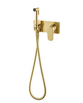 Фото Гигиенический душ Boheme Spectre 457-MG со смесителем matt gold, золото матовое