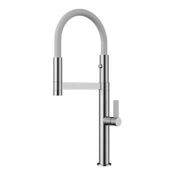 Фото Смеситель для кухни Omoikiri Osaka-BN-WH 4994305 нержавеющая сталь / белый