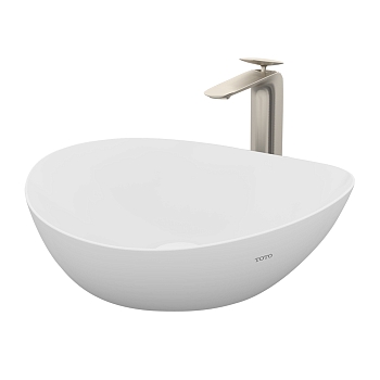 Фото Раковина Toto TA L4704MTE#CMW (второй арт LS903MTVE#CMW) накладная 46 см, цвет белый матовый