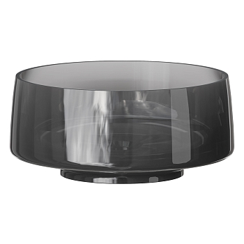 Фото Раковина Boheme Glow 810-G-GR накладная круглая 40 см, Grey (прозрачный серый)