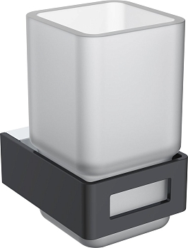 Фото Стакан Boheme Q 10944-CR-B подвесной черный матовый/хром глянец