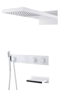 Фото Душевая система Boheme Zodiac 133-2-MW с термостатом белый матовый