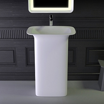 Фото Раковина Knief Glam 0600-082-01WA напольная 60 см, цвет белый матовый