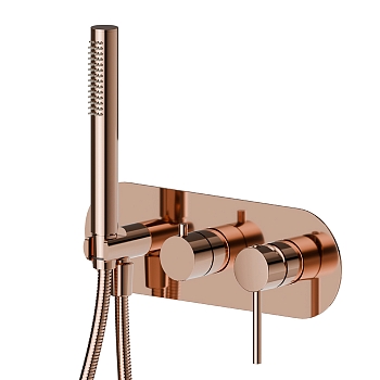 Фото Смеситель Newform XT 4269E.58.061 для душа с переключателем на 2 потока, медь глянец PVD