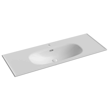 Фото Раковина Ceramicanova Sabo CN13004 мебельная 121 × 46,5 × 18,5 см, белый глянцевый
