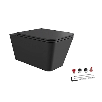 Фото Унитаз подвесной Alice Hide 31210108SET безободковый черный матовый