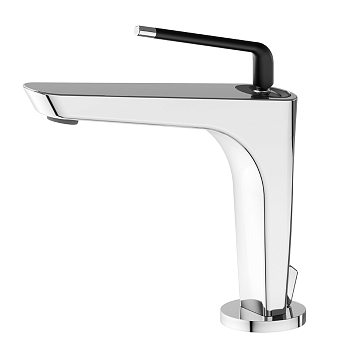 Фото Смеситель Newform O'Rama 68410.05.093 для раковины с донным клапаном, хром / черный матовый